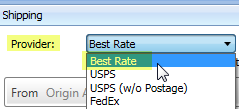 select best rate as provider shipping panel