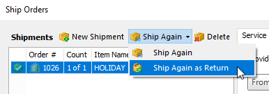 Ship Again > Ship Again As Return