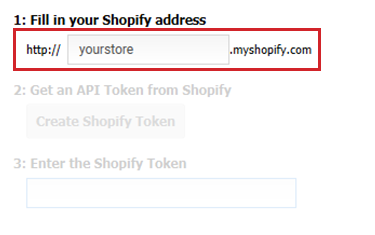Fill in the store name of your Shopify store URL.