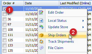 right click an order select ship orders