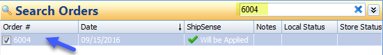 search for order using search all orders box