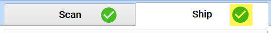 scan and ship tabs with checkmarks