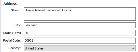 An address formatted correctly to ship to Puerto Rico