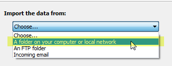 select folder as import from generic file