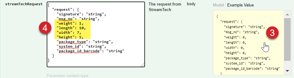 Streamtech information with properly formatted weight and dimensions.