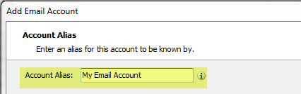 Enter an account alias into the account alias field.