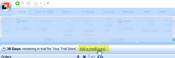 Add a credit card link shown in the "30-days remaining in trial" banner in ShipWorks