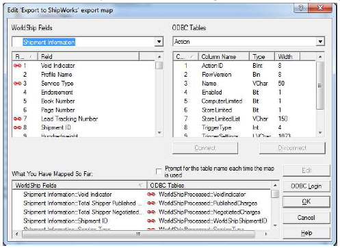 Edit Shipworks Export mapping screen.