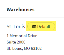 Default warehouse indicator.