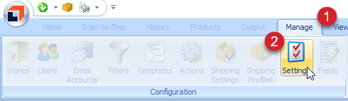 click manage tab then settings button. manage > settings