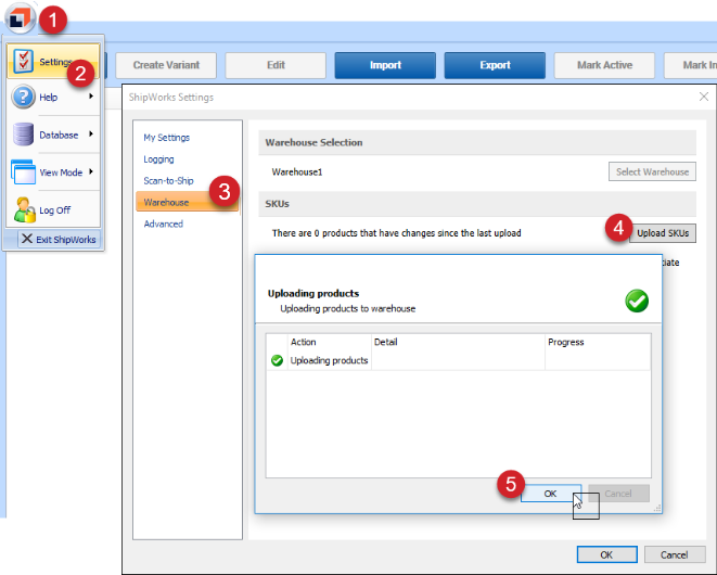 upload products SKUs to the hub