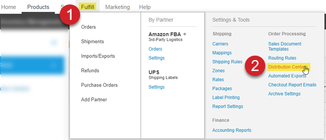 channeladvisor fulfill distribution center
