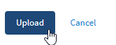 The Hub products Upload button