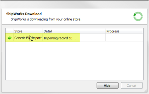 shipworks download popup modal with generic file