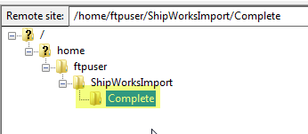 filezilla remote site folder complete directory