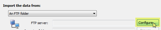 generic file setup import from FTP configure button