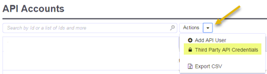 lime light third part API credentials