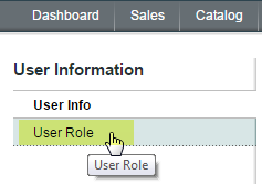 magento user role user information