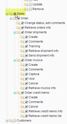 selecting role resources magento