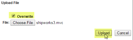 overwrite and upload miva module