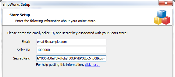 add sears credentials screen add store wizard