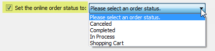 online order status only