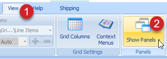 click view > show panels