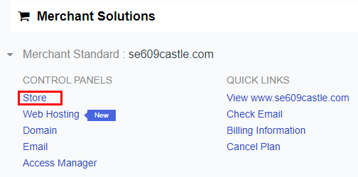 Click the store link in the merchant solutions section.