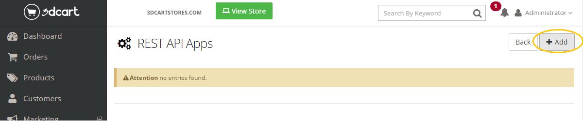 Add button Rest API 3DCRT