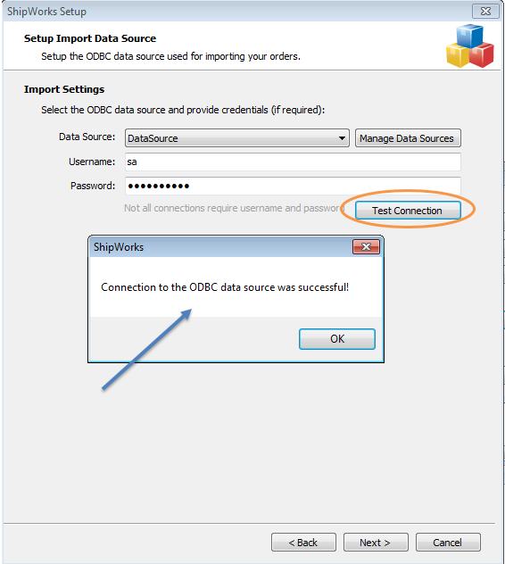 Confirmation screen is shown. Click OK to continue.