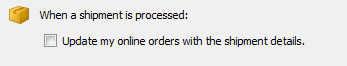 add store checkbox update online orders shipment details