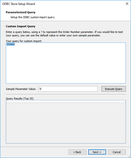 The subquery entry screen is shown