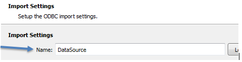 Enter a name for the data source into the name field.