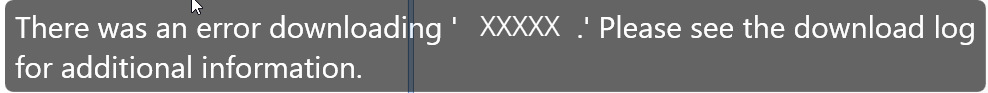 odbc error downloading
