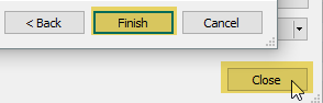 click Finish then Close