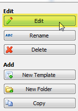 click the Edit button. Template Manager