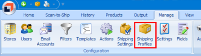 Click the Manage tab then the Shipping Profiles button.