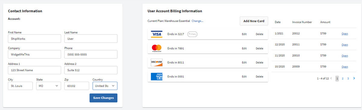 The ShipWorks Hub Account Settings screen.
