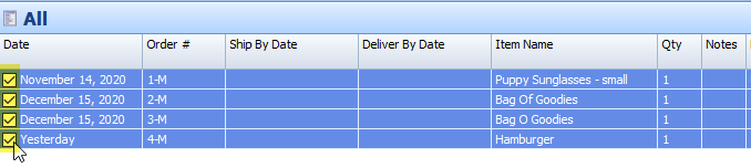 Select the orders.