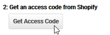 The get access code button is selected