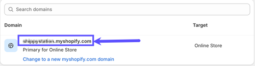 The Shopify admin panel displays the view your online store link, which is represented by an eye icon.