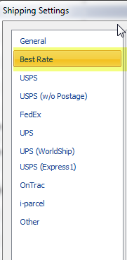 select best rate on shipping settings screen