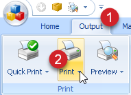 click output then print