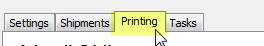tabs in shipping settings select printing