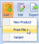 On the Products tab, click Add and then select From File.