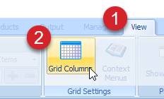 Click on the View tab then the Grid Columns button.
