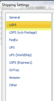 select usps on shipping settings screen