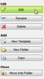 edit button in list of buttons on template manager screen