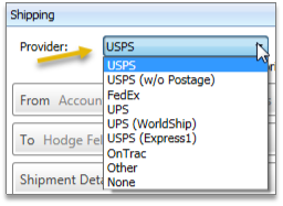 select USPS as provider in shipping panel