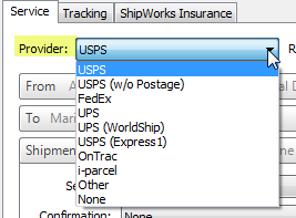 select USPS as provider